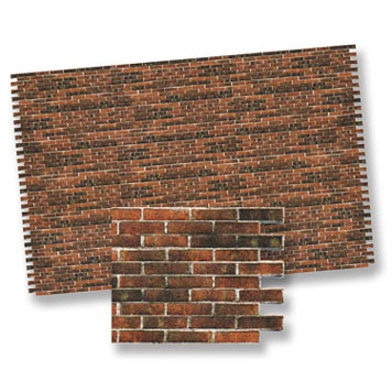 Dollhouse Miniature Dark Brick Wall Material, 4pc
